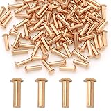 100 Pieces Round Head Solid Rivets Fasteners Copper