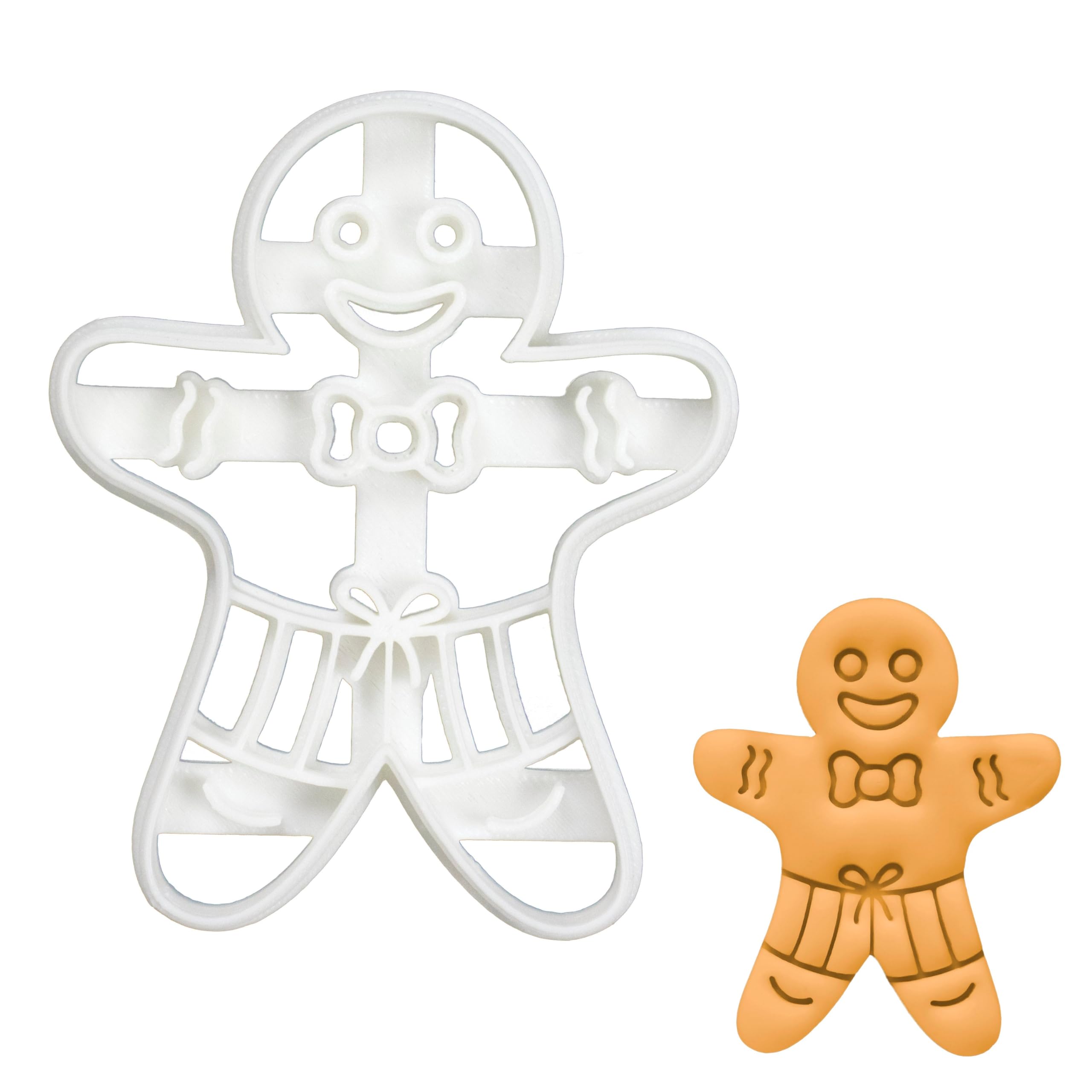BAKERLOGY Summer Shorts Gingerbread Man Cookie Cutter - Detailed Biscuit Cutter Design for Baking and Crafts, Ideal on Fondant, Dough, Clay