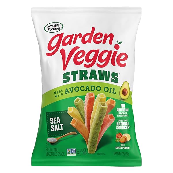 SENSIBLE PORTIONS GARDEN VEGGIE STRAWS, SEA SALT, 6 OZ