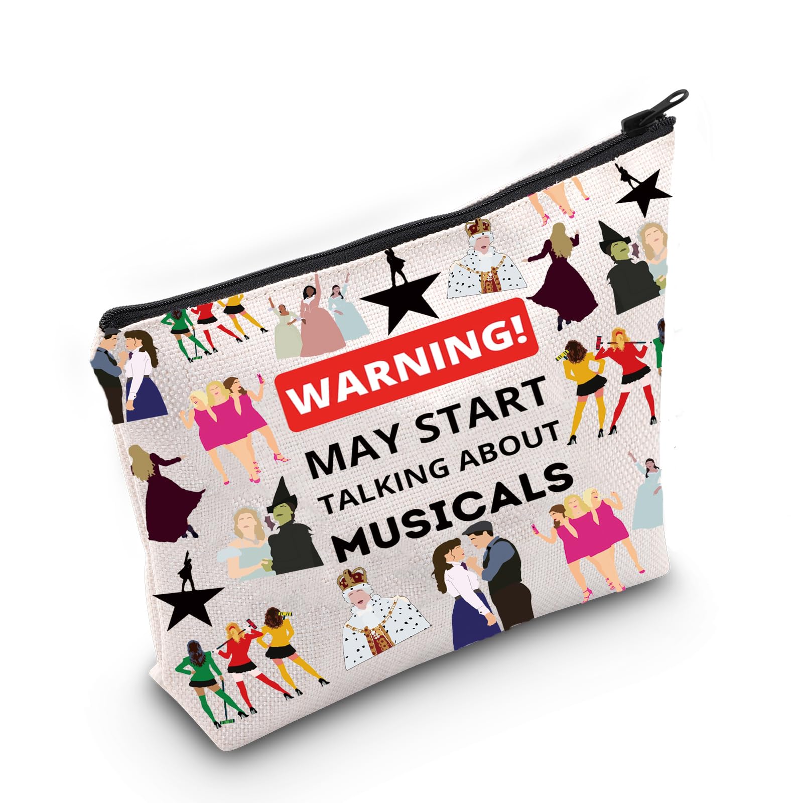 U.About Musicals Theatre Life Zipper Pouch Cosmetic Bag for Actor Drama Theater Gift Musical Theatre Lovers