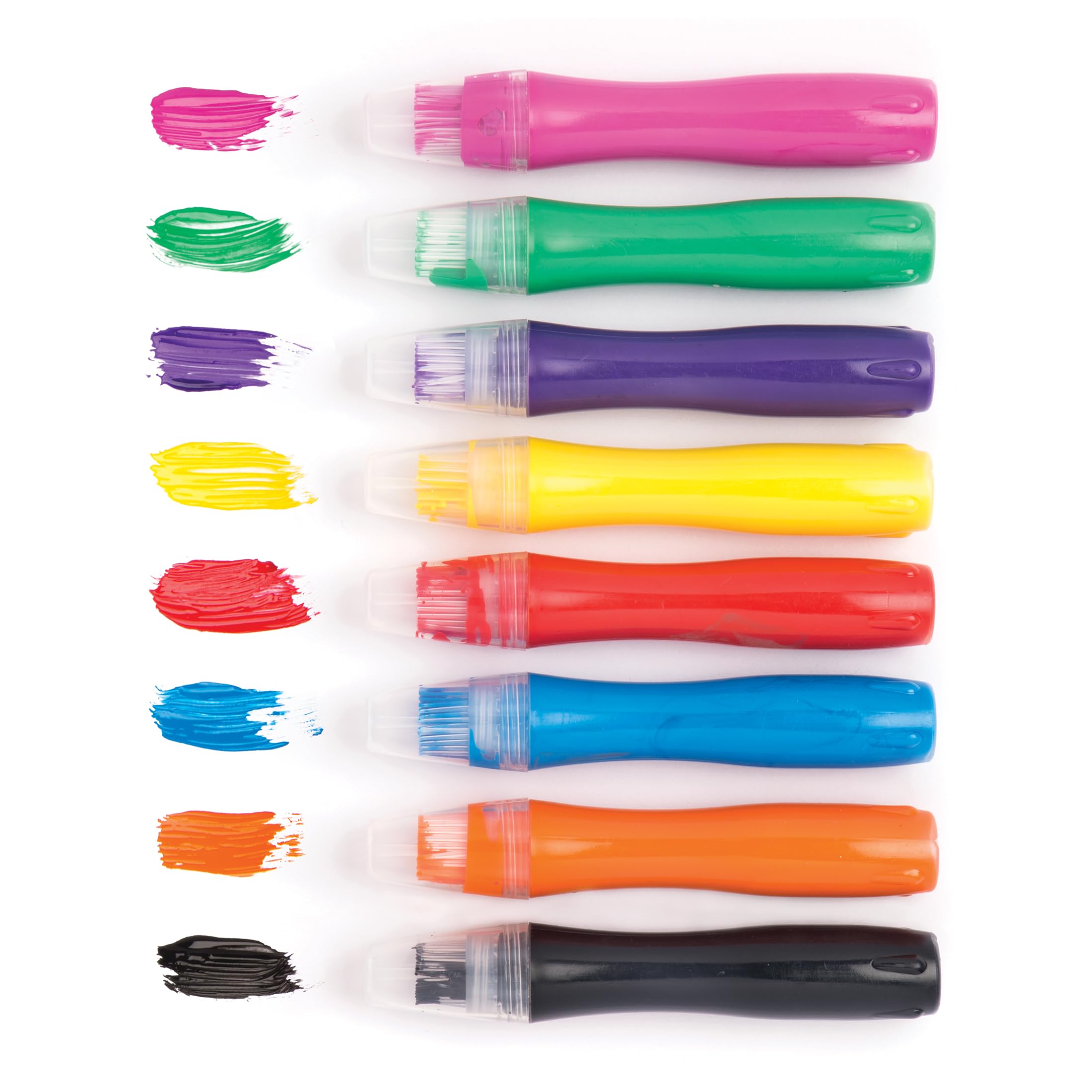 Baker Ross AW347 Easy Squeeze & Brush Paint Tubes for Kids, 11cm, Assorted, Pack of 8, Pieces