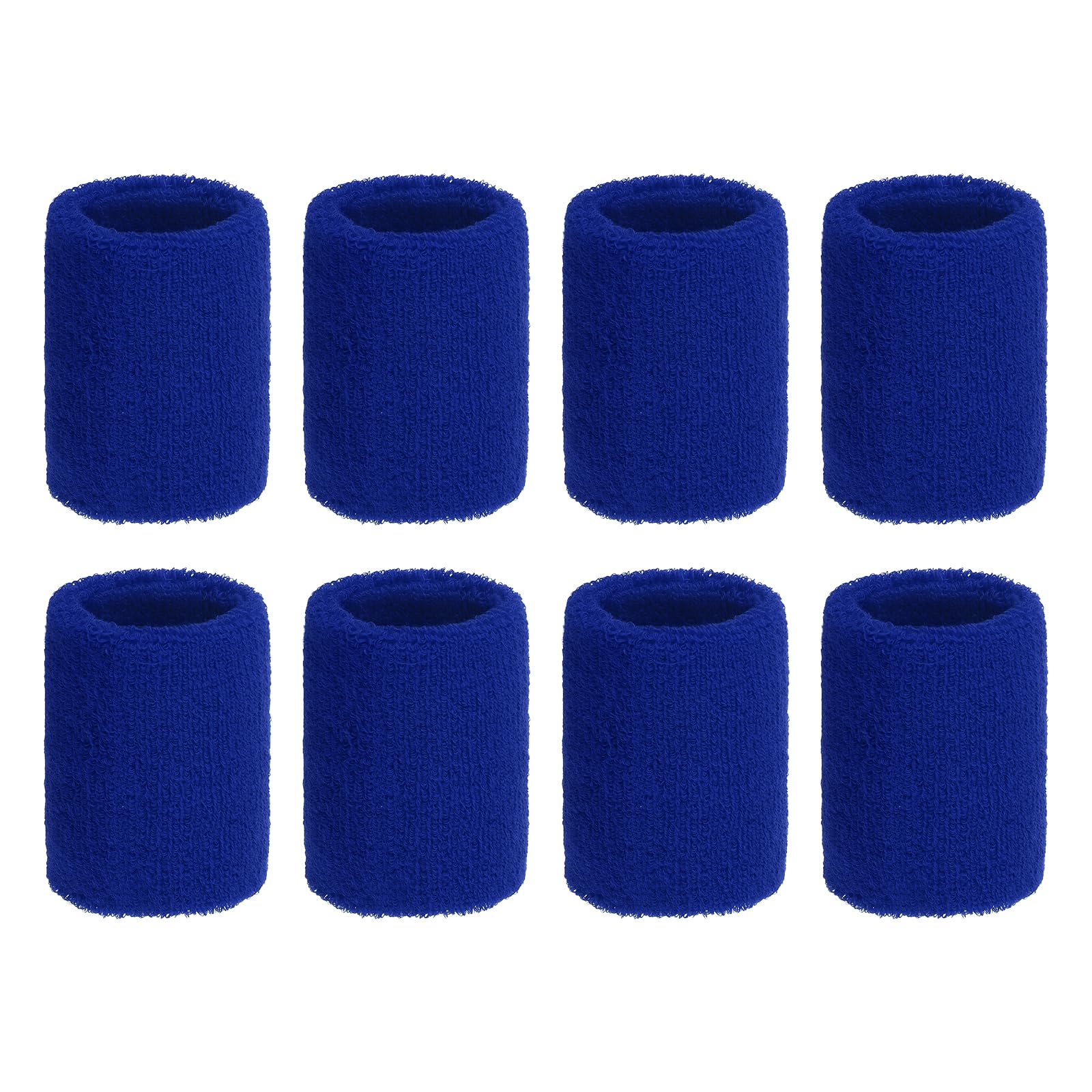 PATIKIL Wrist Sweatbands, 8Pack Sports Wristbands Sweatbands Wrist for Tennis Badminton Basketball Football, Navy Blue