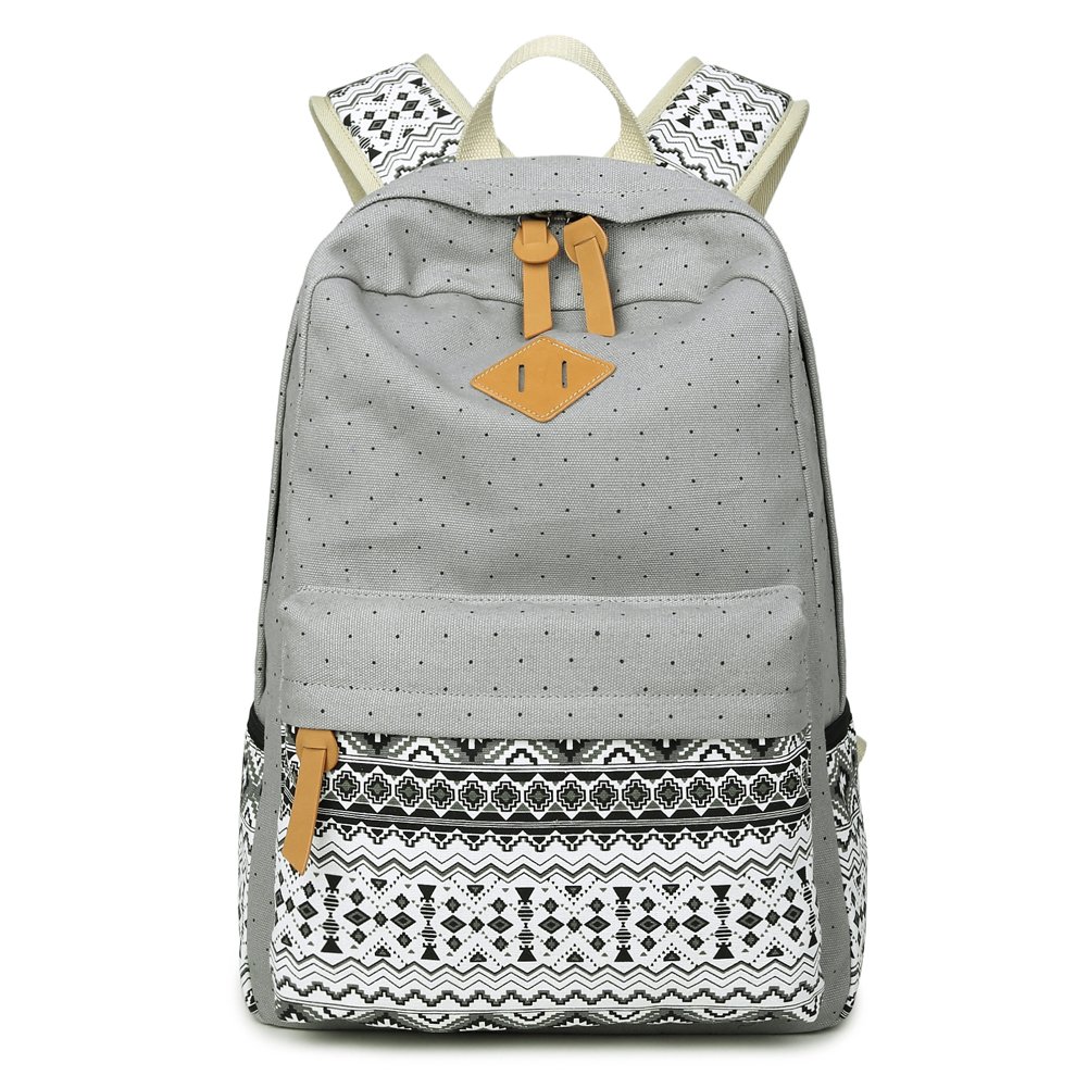 Artone Diamante Raya Punto Gran Capacidad Mochila Casual Escolar Portátil Fit Gris