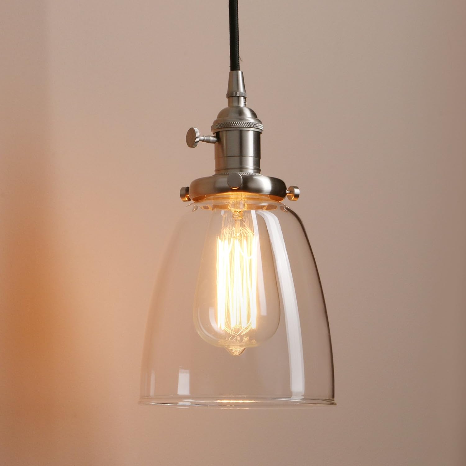 PathsOn Industrial Modern Vintage Edison Triple Pendant Lights Retro Lamp Flush Ceiling Light 3 Lights Hanging Light Fittings Chandelier for Loft Bar Living Room Dining Room Bedroom - Image 3