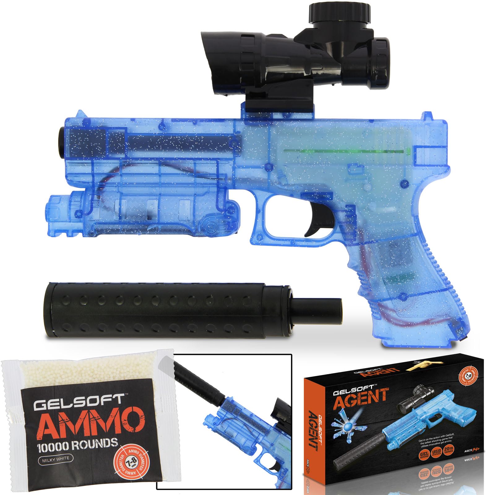 Gel Ball Blaster Water Bullet Electric Gun Pistol USB Automatic 20m Range With 10,000 Ammo