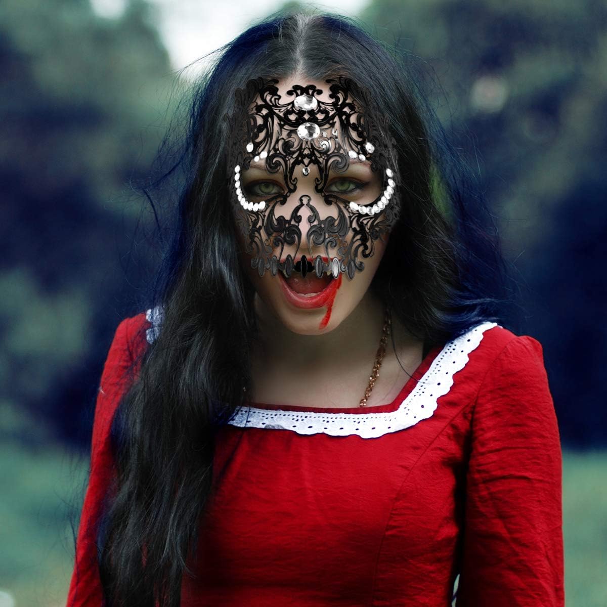 VORCOOL 1pc Diamond Skeleton Hollow Mask Sexy Full Face Hollow Out Masquerade Skull Mask Sports Props - Image 5