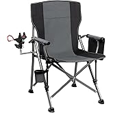 Fishing Chair with Upgraded 360° Adjustable Rod Holder, Folding Ice Fishing Chairs for Adults, Portable Camping Chair with Side Pocket Cup Holder for Outdoor Sports Garden Beach Lawn Picnic