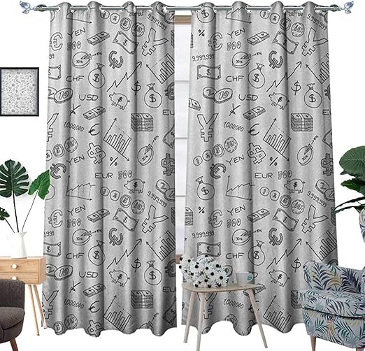 Amazon Com Warm Family Money Window Curtain Fabric Monochrome