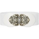 BlackButterfly 3 Inch Wide Waspie Elastic Vintage Buckle Waist Belt