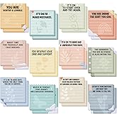 Funrous 36 Pcs Inspirational Sticky Notes with Lines Christmas 3x3 Inch Mental Health Sticky Notes Positive Affirmation Notepads Positive Psychology Gifts for Teachers Coworkers Home Office Study Work
