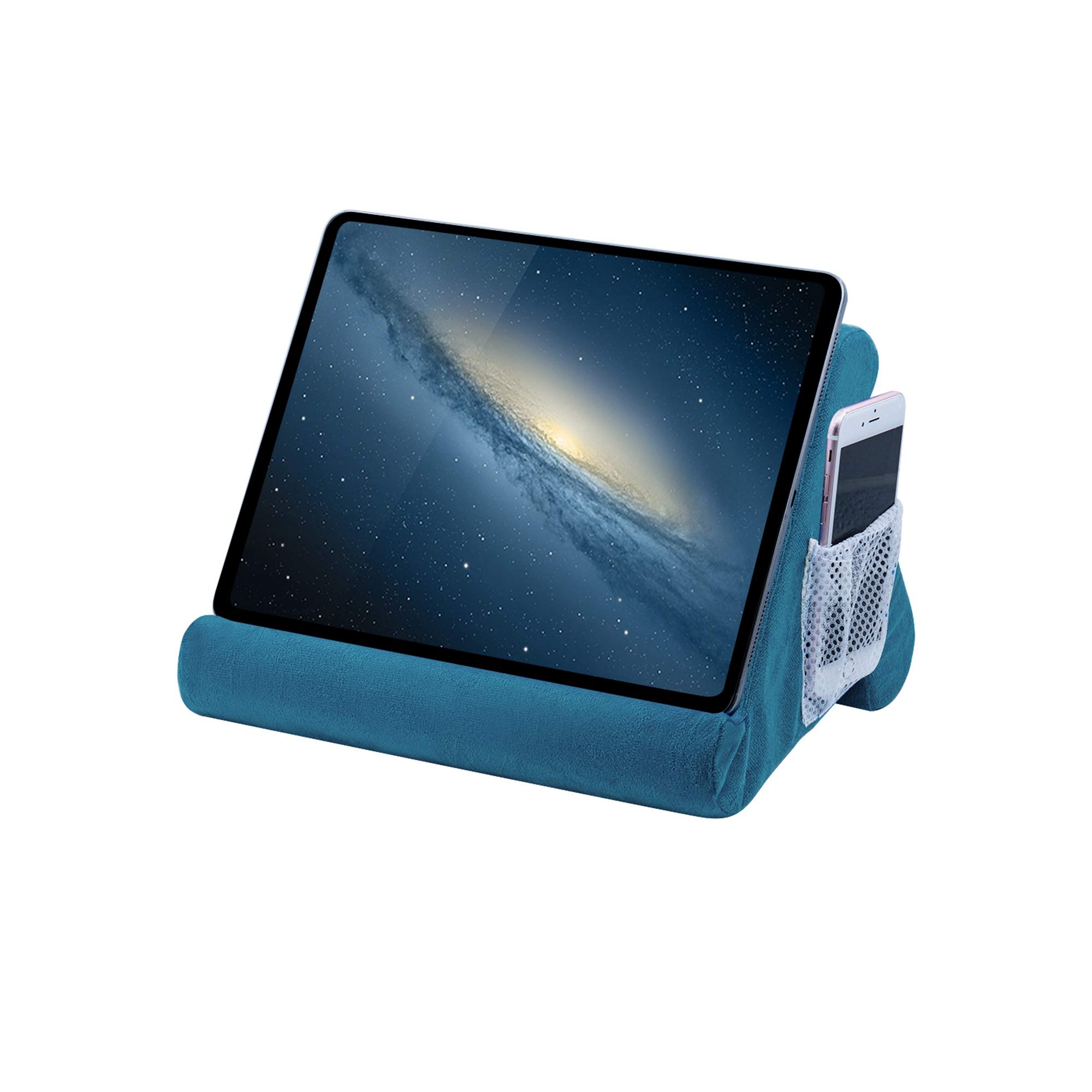 Mcbazel Tablet Pillow Stand for IPad Cushion-Stand,Soft Multi-Angle Phone Pillow Lap Holder for Tablet/iPad/E-Reader/Kindle- Lake Blue — image 1