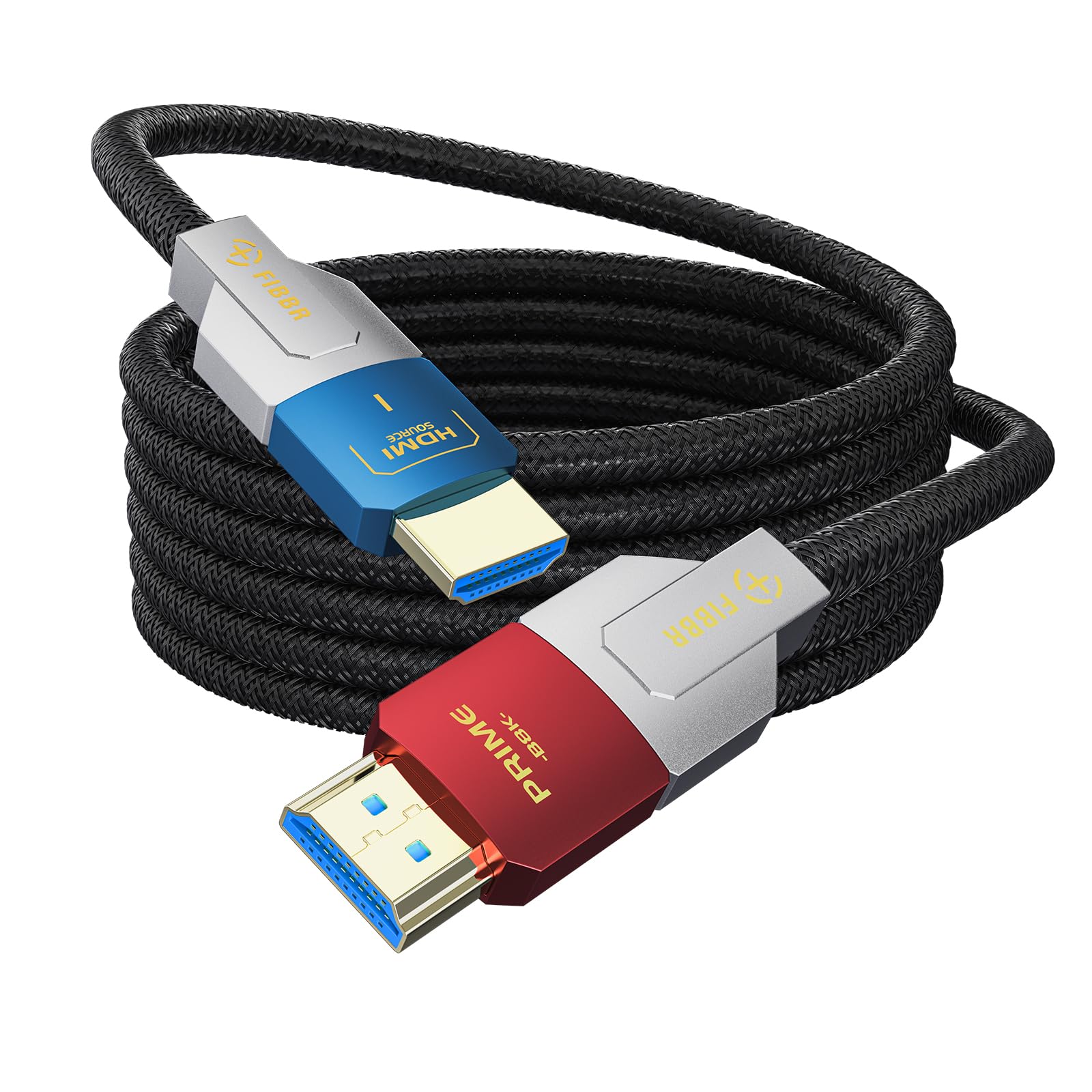 FIBBR 8K Fiber Optic HDMI 2.1 Cable 15M, 48Gbps High-Speed HDMI Cable Support 8K@60Hz, 4K@120Hz/144Hz, HDR10+, eARC, Dolby Vision RTX 3090 for Blu-Ray, PC, Laptop, TV, Projector, PS5/4, and More — image 1
