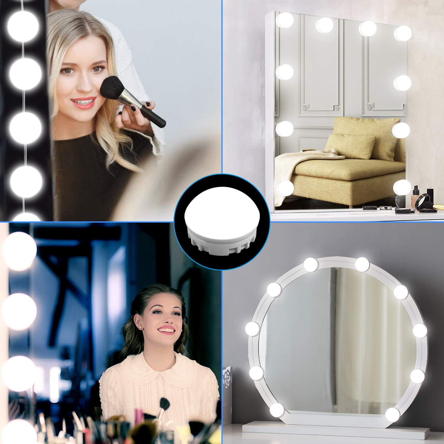 Xbuty Upgraded Vanity Mirror Lights Kit Hollywood Style 14 Dimmable Led Light Bulbs Warm White To Daylight Tunable Linkable Lighting For Makeup Vanity Table Set Dressing Room Mirror Not Included Blog Transfermyauto Com