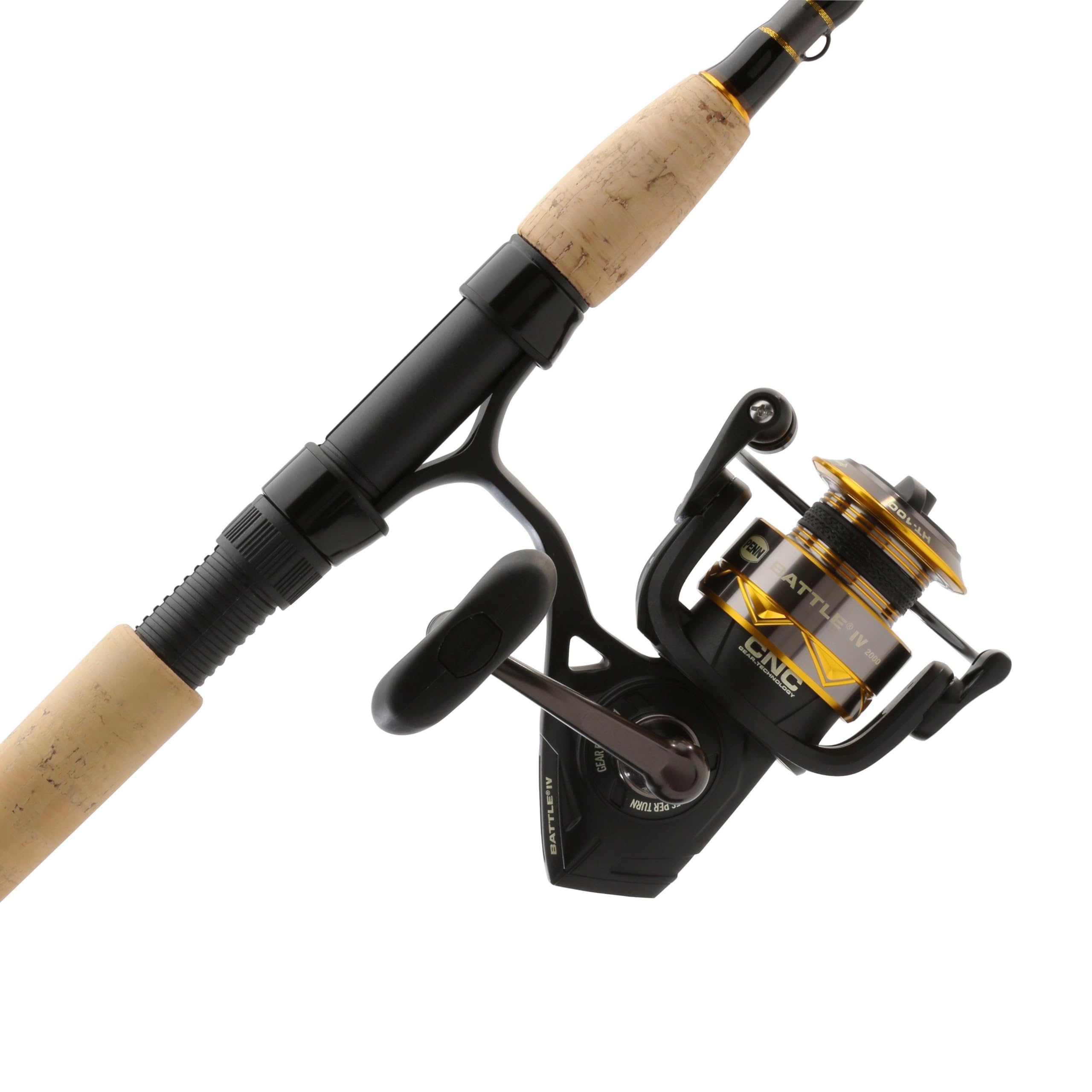 View 1 of **REEL MISSING**
Penn 6'6" Battle IV Spinning Fishing Rod and Reel Combo Kit, 2000 Reel, CNC Gear Technology, Full Metal Body and Sideplate, HT-100 Drag System