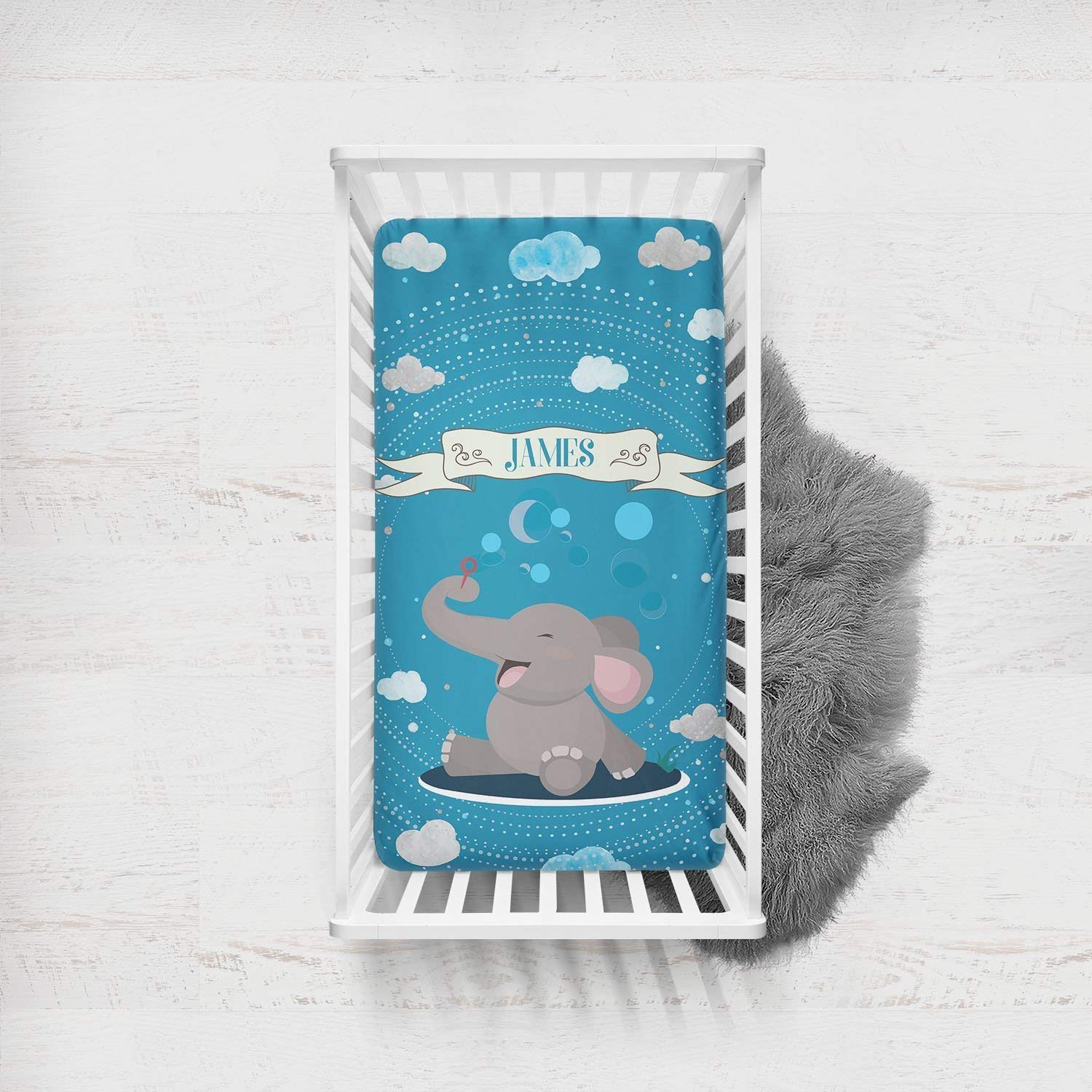 Amazon Com Personalized Elephant Crib Bedding Pillow Blanket