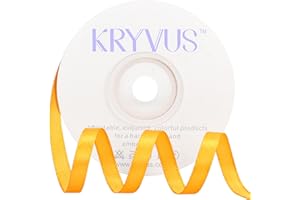 KRYVUS Yellow Satin Ribbon 1/4 inch X Continuous 25 Yards, Single Face Polyester Ribbon Perfect for Gift Wrapping, Flower Bouquet, Wedding Decor, Crafts, Bow Making, Sewing and More