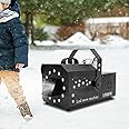Headery Snow Machine, 1500W Artificial Snow Making Machine DMX RGB 12 LED Lights Snowflake Maker with Wireless Remote for Outdoors Party Indoor Wedding Christmas (1500W)