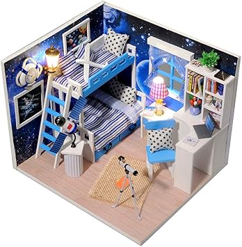 Docooler Doll House Dream House DIY Miniature House Building Kit Wooden Furniture Toys for Child Girl Boy