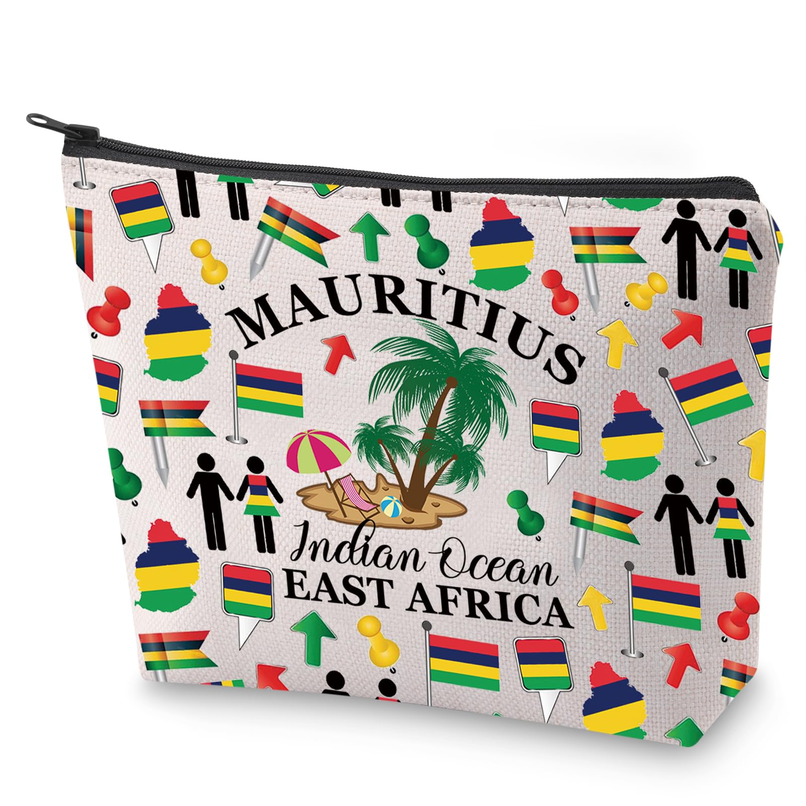 Mauritius Inspired Cosmetic Bag Mauritius Indian Ocean East Africa Travel Makeup Bag Mauritius Pride Gift (Mauritius)