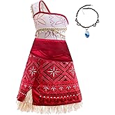keaiyouhuo Princess Costume for Girls Adventure Outfit Ocean Princess Dress Up Halloween Costumes with Necklace