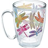 Tervis Made in USA Double Walled Dragonfly Mandala Insulated Tumbler Cup Keeps Drinks Cold & Hot, 16oz Mug Unlidded, Classic
