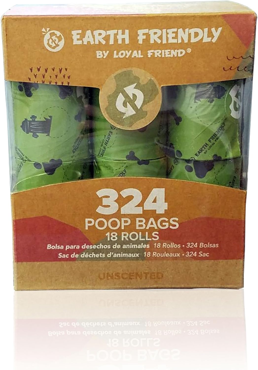 Earth Friendly EF2618 Poop Bags 18 Refill Rolls 324 Bags Unscented