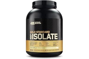 Optimum Nutrition Gold Standard 100% Isolate, Protein Powder, Rich Vanilla, 2.91 Pounds, 44 Servings. Whey Protein Isolate (Packaging May Vary)