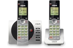 VTech DECT 6.0 Dual Handset Cordless Phone with ITAD, CID, Backlit Keypads and Screens, Full Duplex Handset Speakerphones, Ca