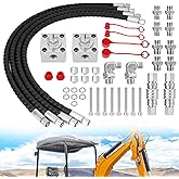 2Pcs 3 Way Hydraulic Diverter Valves Kit Compatible with 1-2 Ton Mini Excavator with Quick Connects, 31 inch Flexible Hoses, Excavator Hydraulic Connection Block Full Kit Fit M14 Hose