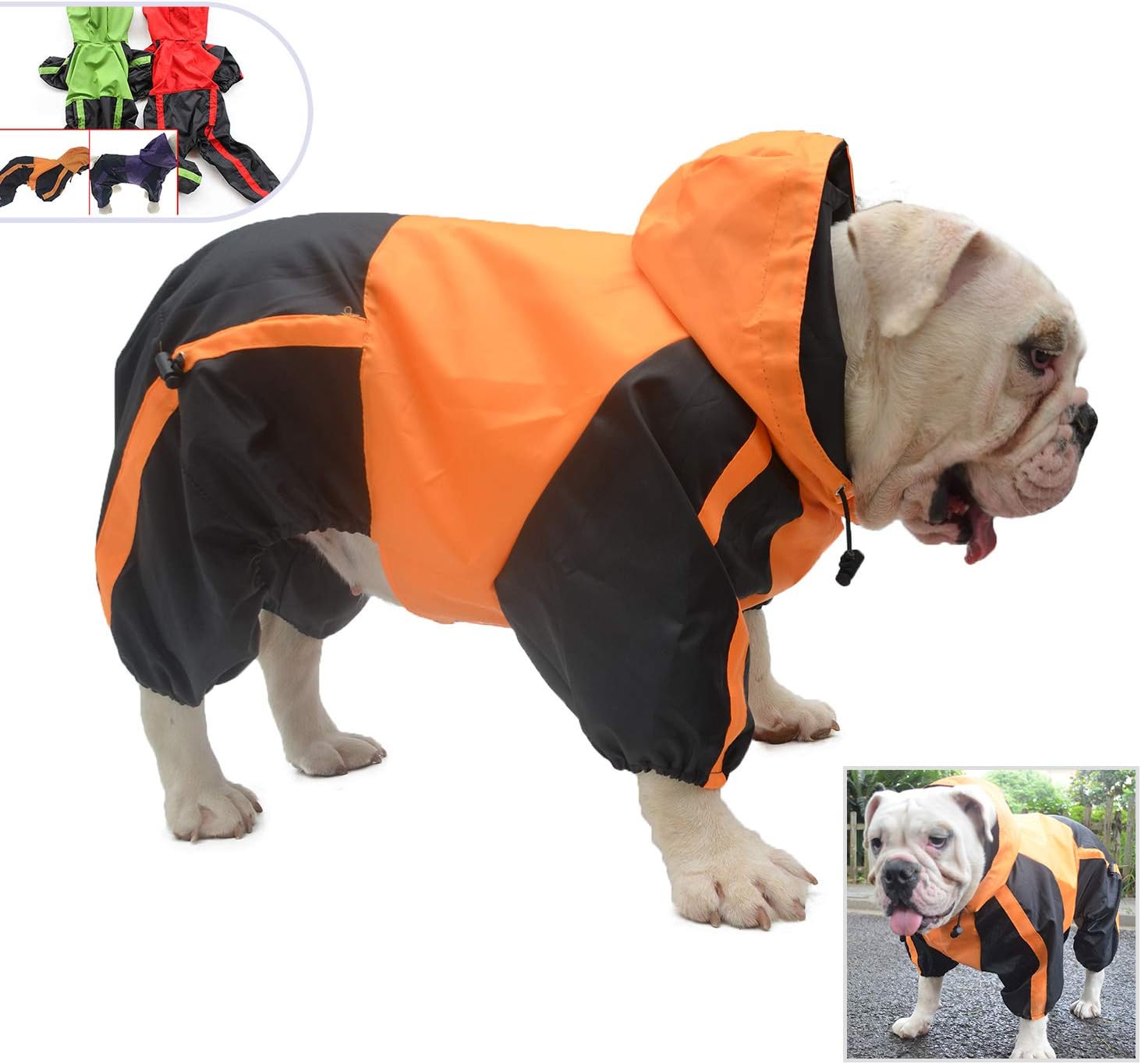 Pet Apparel Dog Clothing Clothes Rain Snow Coats Waterproof Raincoats 4 Four Legs Raincoat for Small Medium Large Big Size Dogs Adorable Hoodie Costumes for Golden Retriever Labrador Chihuahua Poodle