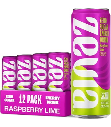 Amazon.com : Zevia Zero Sugar Energy Drink, Strawberry Kiwi, 12 oz