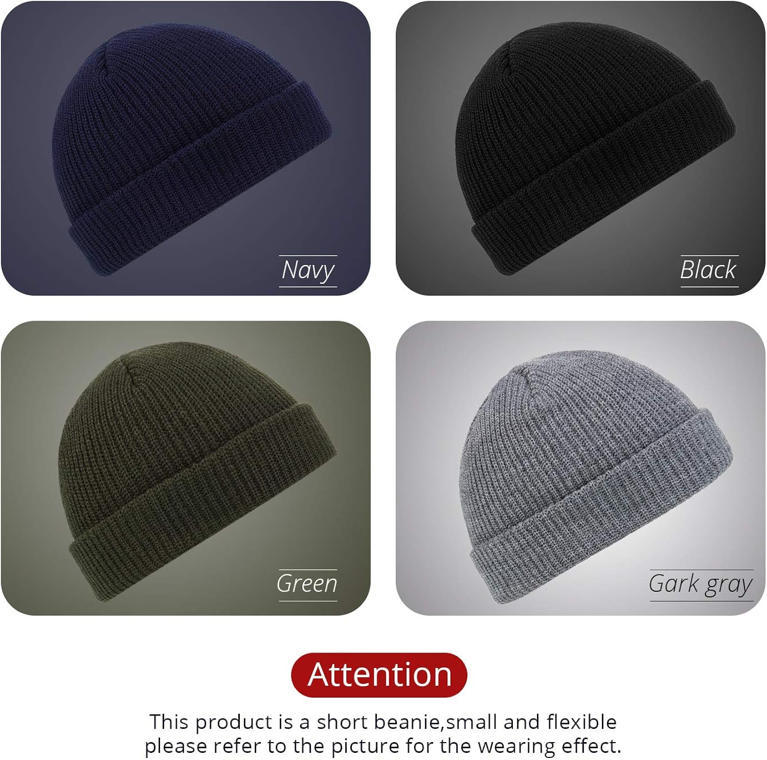 6 Pieces Trawler Beanie Watch Hat Roll up Edge Skullcap Fisherman Beanie Unisex: Clothing