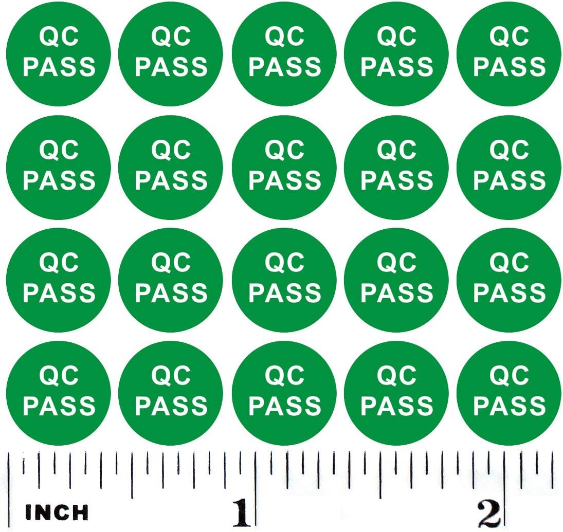 900 Green QC Passed Stickers Round Shape Adhesive Labels Warehouse