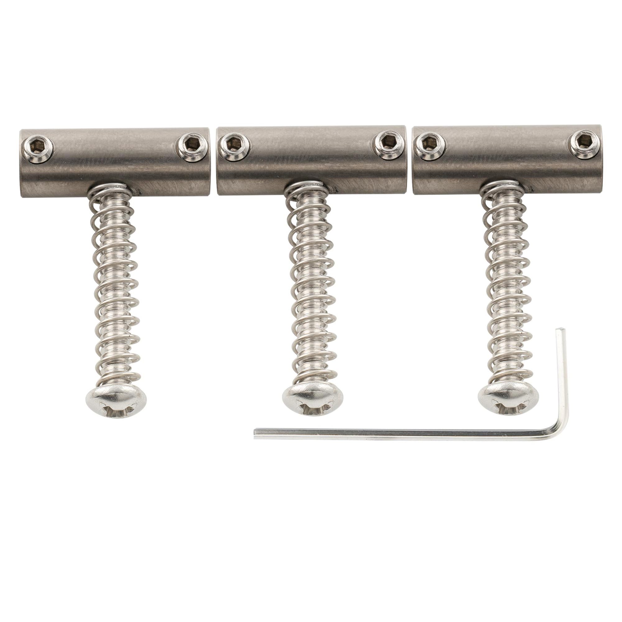 Musiclily Ultra Titanium Alloy Bridge Saddles Barrel Saddles for American Vintage Tele Style Electric Guitar, Original Color (Set of 3)