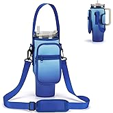 GOEWY Water Bottle Carrier Bag for Stanley 40/30 oz Tumbler with Phone Pocket Neoprene Water Bottle Holder with Shoulder & Handheld Strap Stanley Cup Accessories