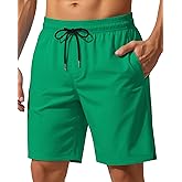 Yufawow 9 Inch Men Swim Trunks with Mesh Lining Quick Dry Breathable Pockets for Summer Beach Cruise Water Park Gym Running