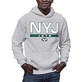 Hybrid Sports NFL - New York Jets - City Block - Men's and Women's Pullover Hooded Fleece Sweatshirt - Size Medium - New York Jets - Athletic Heather
