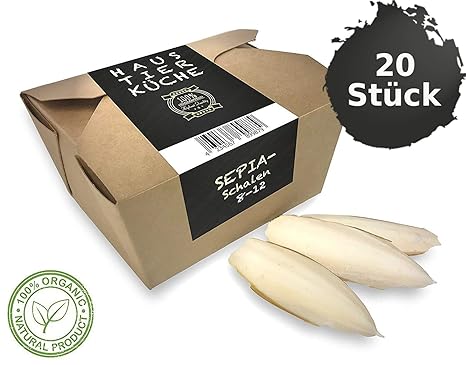 Haustier-Küche® | Sepiaschalen 20 Stück 8-12cm Größe – Kalzium, Nahrung, Futter für Reptilien – Schildkröten Zubehör | Sepia 