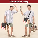 Vinsani Foldable Picnic Blanket 170 x 130 cm Pink Stripe Anti Slip Waterproof view 7