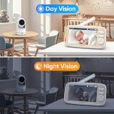MYPIN 5" Baby Monitor 720P Camera Night Vision PTZ App Two-Way Talk view 4