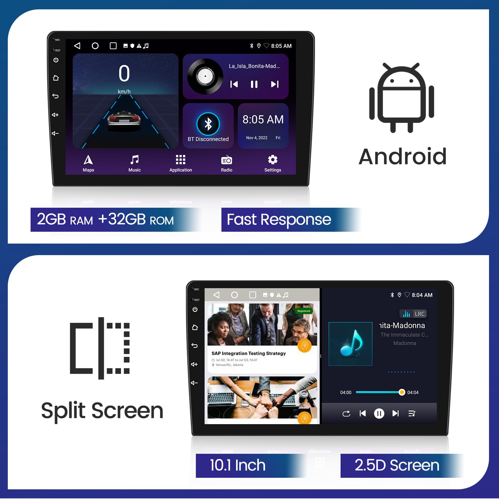 Android 15 Car Radio Stereo for Hyundai Elantra 2016-2018, Wireless Carplay Android Auto, 9 Inch Touch Screen Car Radio Bluetooth 5G WiFi GPS SWC FM DSP, 2G+32G CarPlay Head Unit+Free Cam