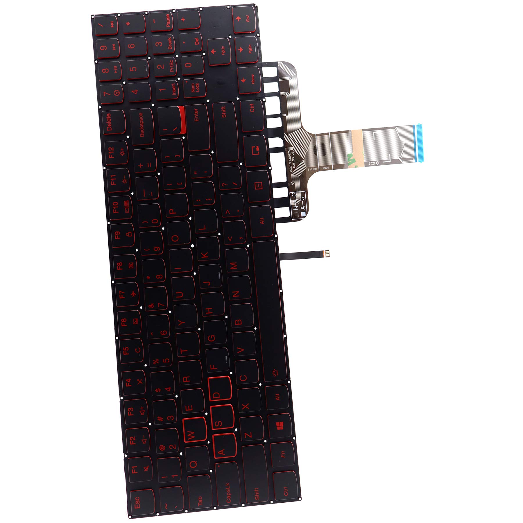 Replacement Keyboard Keys For Lenovo Legion Y520 Gaming Laptop – UK Layout, Backlit, Black/Red