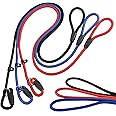 FOVRLZSE 3-Pack Heavy-Duty Nylon Slip Lead Dog Leashes (Red, Black, Blue) – Durable, Adjustable & Night-Safe