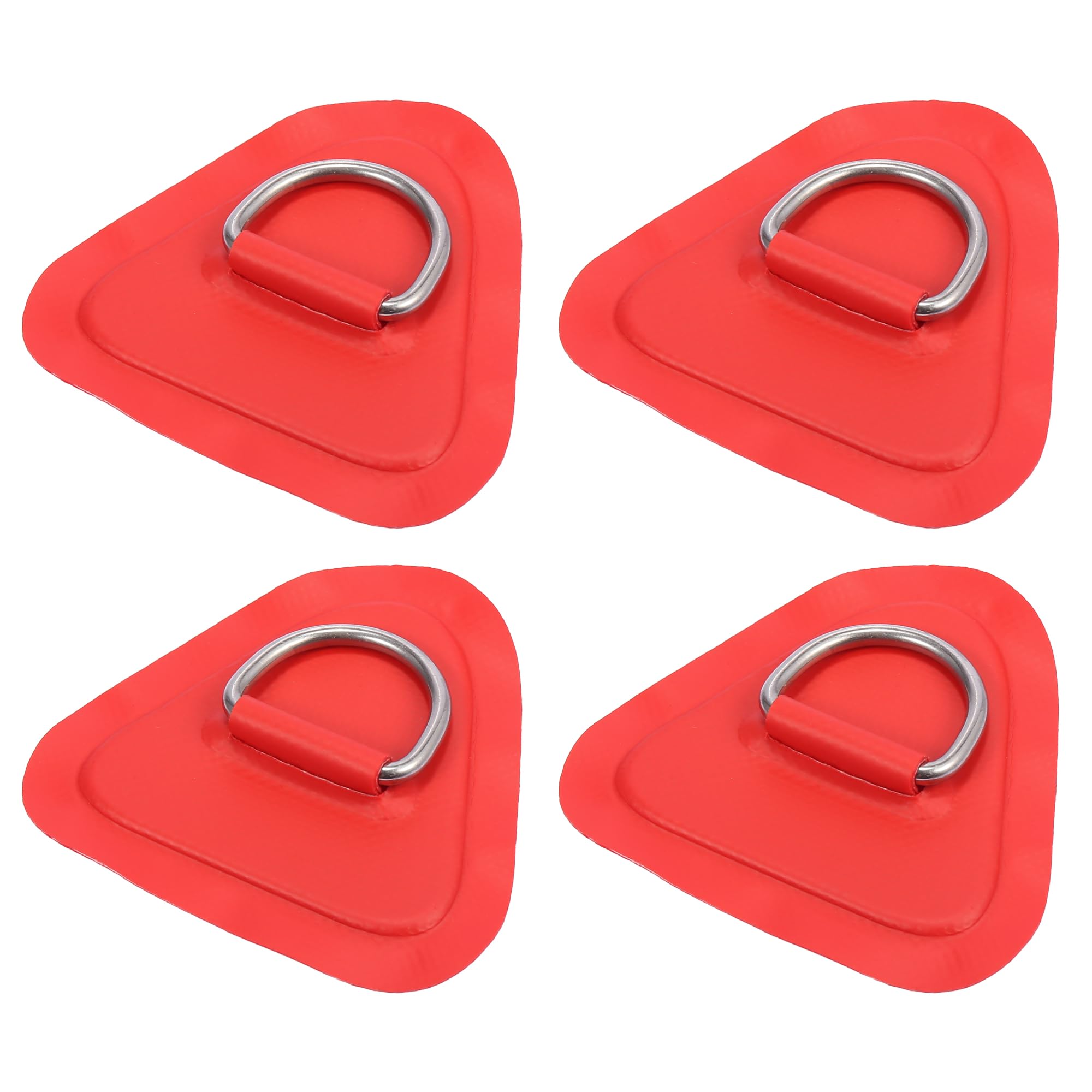 X AUTOHAUX 4pcs D Ring Patch PVC Stainless Steel Triangle Shape Red for Kayak
