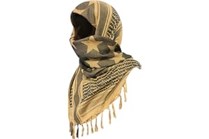 LOLAT Cotton Desert Scarf Military Tactical Shemagh Keffiyeh HeadScarf Arab Wrap Outdoors Tassel Scarves for Men/Women