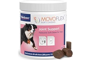MOVOFLEX Joint Support Supplement for Dogs - Hip and Joint Support - Dog Joint Supplement - Hip and Joint Supplement Dogs - 60 Soft Chews for Large Dogs (by Virbac)