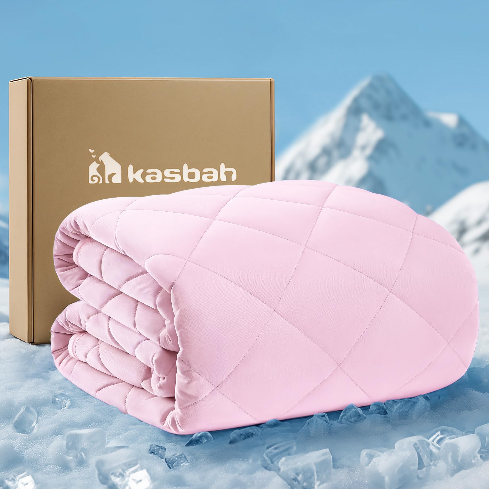 Photo 1 of KASBAH Cooling Blanket for Dogs Waterproof Dog Blanket for Couch Bed Car Seat Washable Pet Blankets Reversible Design (Cool,Warm) Q-MAX>0.5 Dog Cooling Mat in 3 Sizes for Small, Medium & Large Dogs