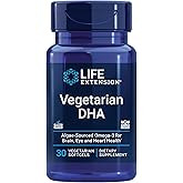 Life Extension Vegetarian DHA Omega-3 from Algae, 30 Softgels | Omega-3 from Algae Supports Cognition, Mood &amp; Eye Health in a Vegetarian, Gluten-Free, Non-GMO &amp; Vegan Formula