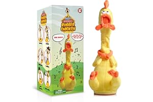 Gagster Rubber Chicken Dancing Toy - Mimicking Toy for Kids - Toy That Repeats What You Say & Tells Jokes, Singing & Talking, Electronic Yodeling for Anyone Who Loves Talking Toy and Funny Gag Gifts
