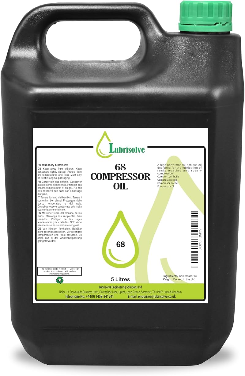 Lubrisolve Compressor Oil 68 5 Litre Mineral Oil for High Temp Equipment